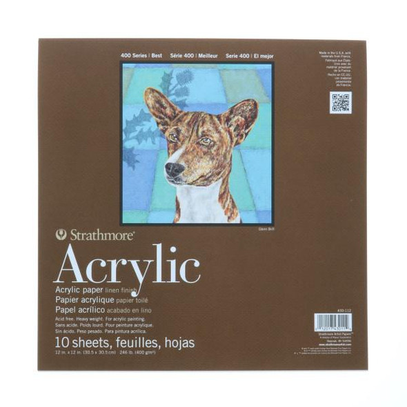 Strathmore Artist Papers, 400 Series Acrylic Paper Pad, 12" x 12"