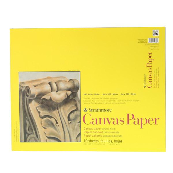 Strathmore Artist Papers, 300 Series Canvas Paper Pad, Textured Finish, 16" x 20"