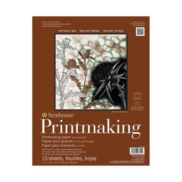 Strathmore Artist Papers, 400 Series Printmaking Pad, Medium Surface, 11" x 14", 15/sh