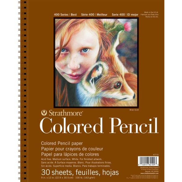 Strathmore Artist Papers, 400 Series Colored Pencil Pad, 9" x 12", 30/sh