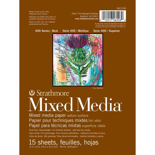 Strathmore Artist Papers, 400 Series Mixed Media Pad, 6" x 8"