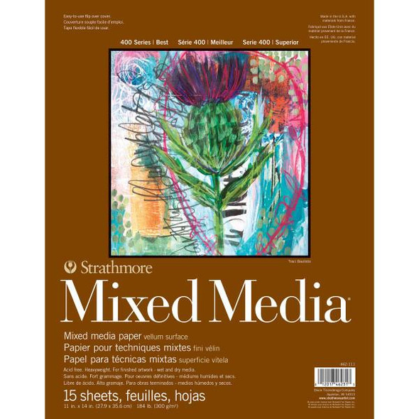 Strathmore Artist Papers, 400 Series Mixed Media Pad, 11" x 14"