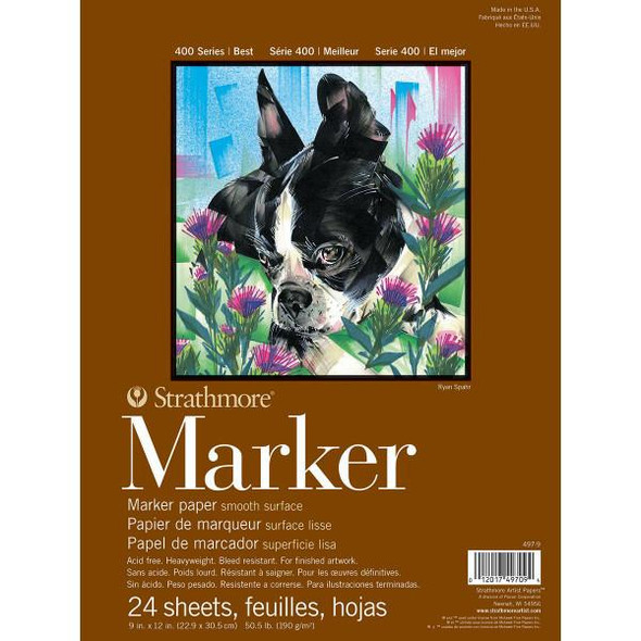 Strathmore Artist Papers, 400 Series Marker Pad, 9" x 12"