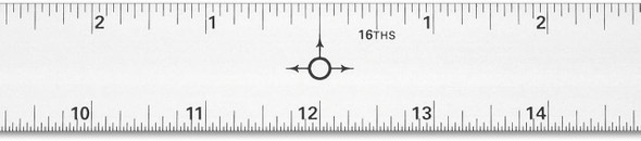 Alumicolor Straight Edge Aluminum Ruler with Center Finding Back, 24", Silver