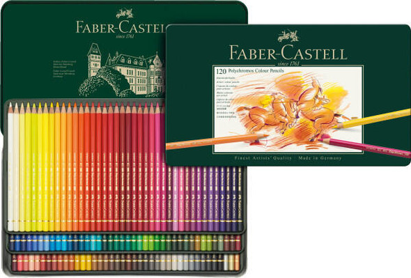 Faber-Castell Polychromos Colored Pencil Set , Metal Tin - 120ct
