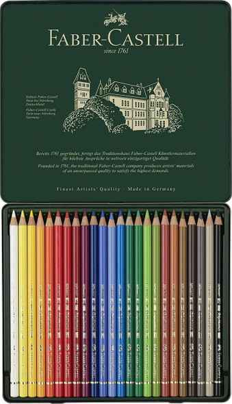 Faber-Castell Polychromos Artist Color Pencils Metal Tin - 24ct 