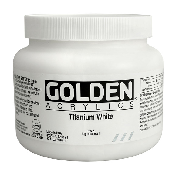 Golden Artist Colors Heavy Body Titanium White 32oz