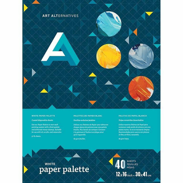 Art Alternatives AA White Paper Palette Pad - 12 x 16