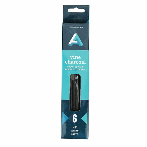 Art Alternatives AA Vine and Willow Charcoal - Vine Charcoal Soft - 6/Box