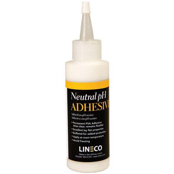  Lineco Neutral pH Adhesive, Permanent PVA Glue, Dries Clear, 4oz Bottle 