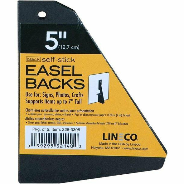 Lineco/University Products - Self-Stick Easel-Backs - Black - 5 per Pack - 5