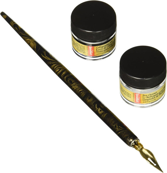 Speedball Art Products Speedball - Signature Series Pen & Ink Set - Black & Gold Inks 
