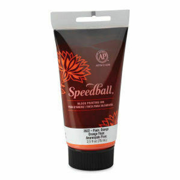Speedball Art Products Speedball - Block Printing Ink - Water-Based - 2.5 oz - Fluorescent Orange