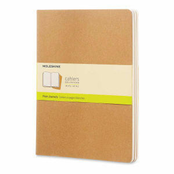 Moleskine Cahier Journals - Extra-Large - 7.5 x 10 - Plain - Kraft Brown