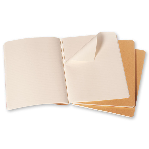  Moleskine Cahier Journals - Extra-Large - 7.5" x 10" - Ruled - Kraft Brown 