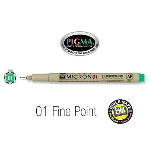 Pigma Micron Pen Black .25mm Size 01 - 084511306360