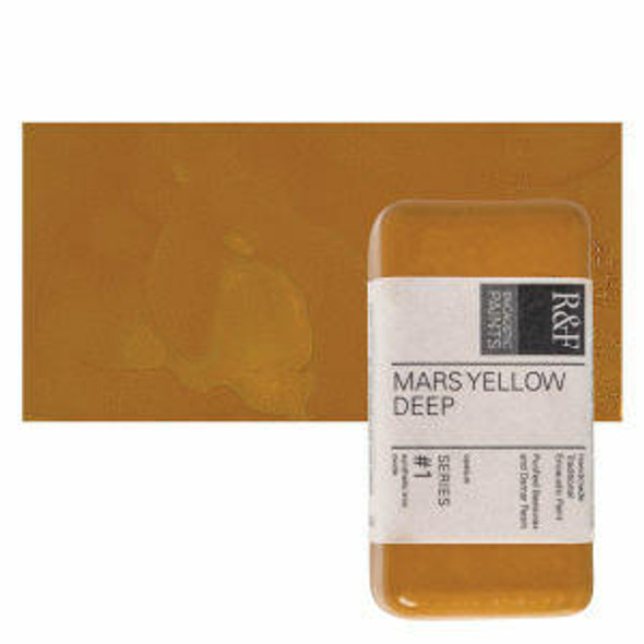 RandF HANDMADE PAINT RandF Handmade Paints - Encaustic Paint - 40ml Cakes - Mars Yellow Deep