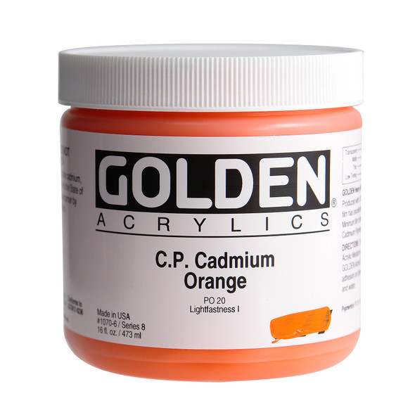 Golden Artist Colors Heavy Body Cadmium Orange 16oz