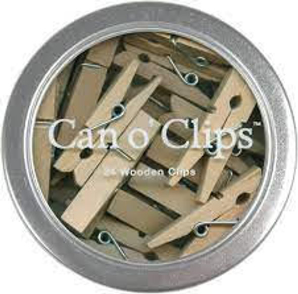  Cavallini & Co. - Can O' Clip Clothespins - Natural Wood 