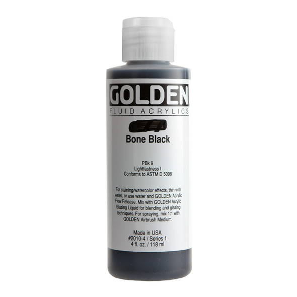 Golden Artist Colors Fluid Bone Black 4oz