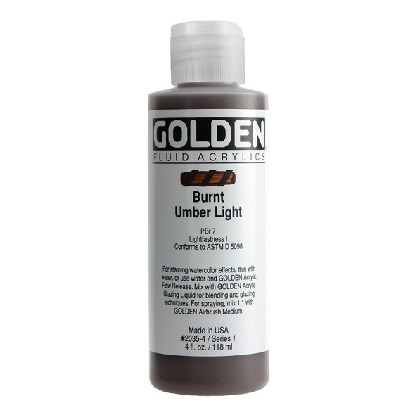 Golden Artist Colors Fluid Burnt Umber Light 4oz