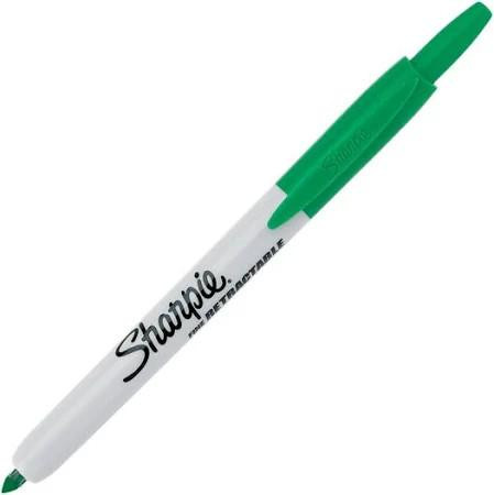 sharpie Sharpie Permanent Marker, Retractable Tip, Green