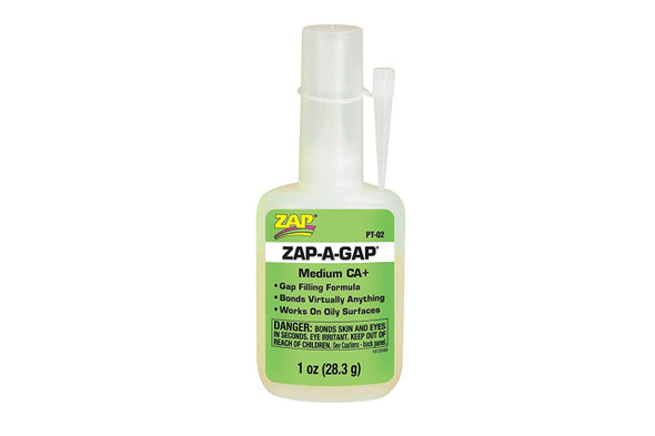 ZAP Zap-A-Gap, Medium CA Plus, Gap Filling Formula, Bonds to Virtually Anything, 1oz Bottle 