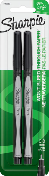 sharpie Sharpie Fine Pen Set - 2-Pen Fine Black Set, Carded