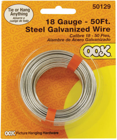 OOK INDUSTRIAL Ook Steel Galvanized Wire - 18 Gauge, 50 ft. 