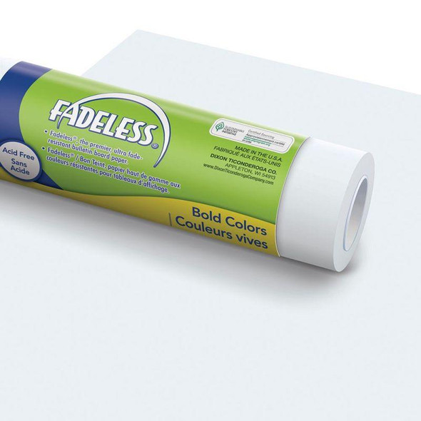 Superior Seamless Backdrop Pacon - Fadeless Art Paper Roll - Regular 48" x 12' - White 