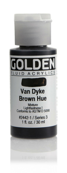 Golden Artist Colors Fluid Van Dyke Brown Hue 1oz
