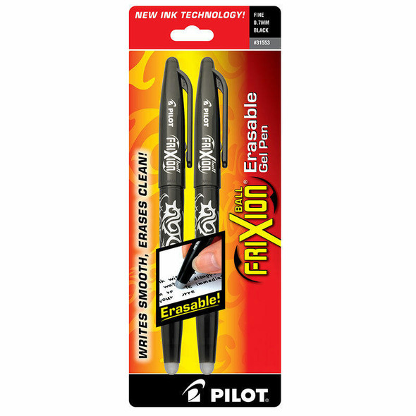 Pilot - Frixion Ball Erasable Gel Ink Pen - Black - Carded, 2/Pkg