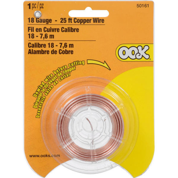 OOK INDUSTRIAL Ook Copper Wire - 18 Gauge, 25 ft. 