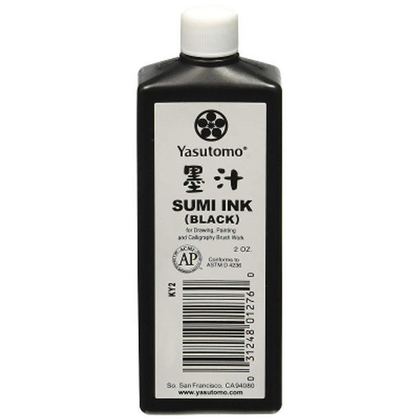 Yasutomo - Liquid Sumi Ink - 2 oz.- Black Gloss