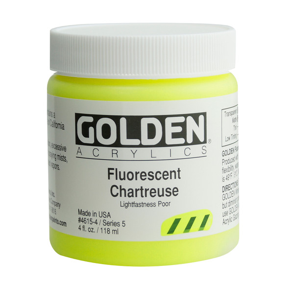 Golden Heavy Body Acrylic, 4oz. Jar, Fluorescent Chartreuse