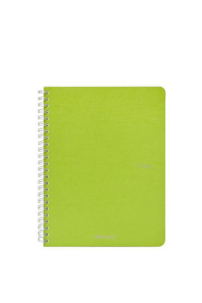 Fabriano EcoQua Spiral-Bound Notebook, 5.83" x 8.27", A5, Grid, 70 Sheets, Lime