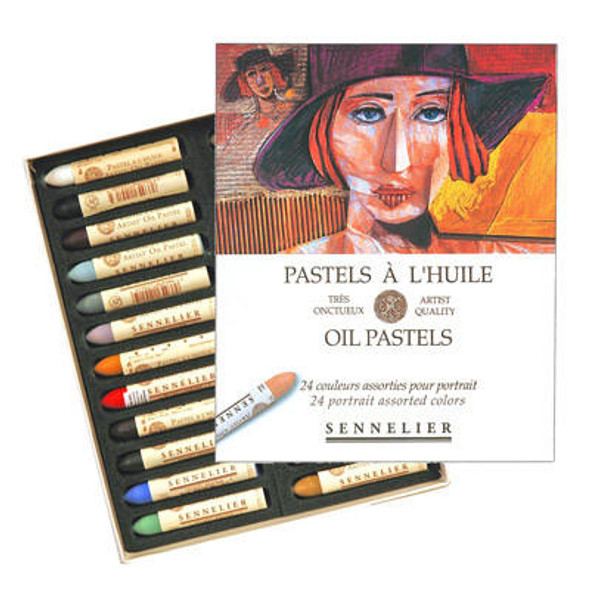 Sennelier Oil Pastel Set, 24-Color Portrait Cardboard Set