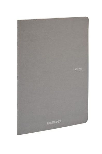 Fabriano EcoQua Notebook, 8.27" x 11.69", A4, Grid, 40 Sheets, Grey