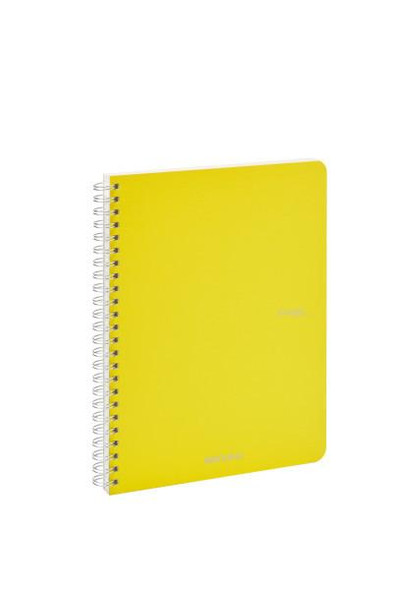 Fabriano EcoQua Spiral-Bound Notebook, 5.83" x 8.27", A5, Grid, 70 Sheets, Yello