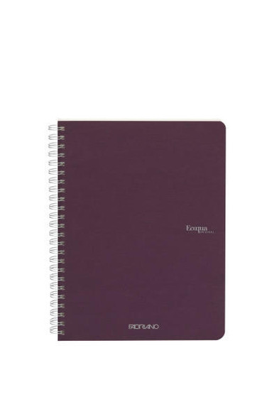 Fabriano EcoQua Spiral-Bound Notebook, 5.83" x 8.27", A5, Grid, 70 Sheets, Wine