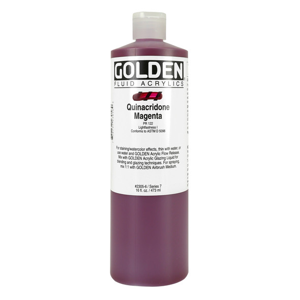 Golden Fluid Acrylic, 16oz., Quinacridone Magenta