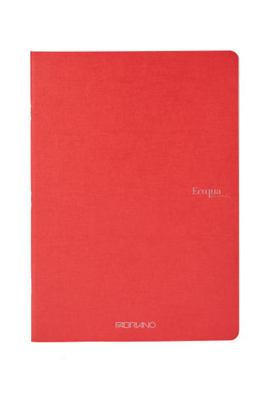 Fabriano EcoQua Notebook, 8.27" x 11.69", A4, Lined, 40 Sheets, Red