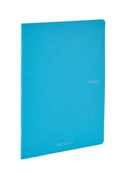 Fabriano EcoQua Notebook, 8.27" x 11.69", A4, Lined, 40 Sheets, Turquoise