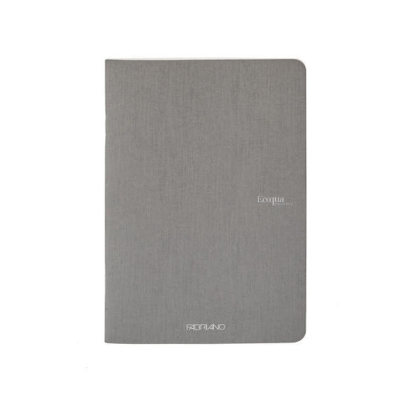 Fabriano EcoQua Notebook, 8.27" x 11.69", A4, Lined, 40 Sheets, Grey