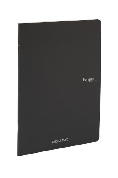 Fabriano EcoQua Notebook, 8.27" x 11.69", A4, Lined, 40 Sheets, Black