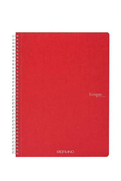 Fabriano EcoQua Spiral-Bound Notebook, 8.27" x 11.69", A4, Blank, 70 Sheets, Red