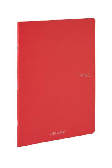 Fabriano EcoQua Notebook, 8.27" x 11.69", A4, Blank, 40 Sheets, Red