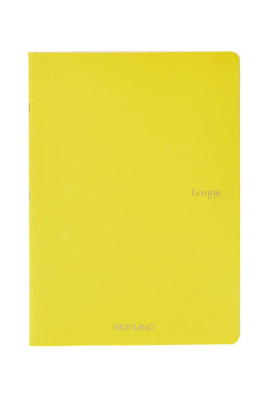 Fabriano EcoQua Notebook, Large, Staple-Bound, Blank, 38 Sheets, Lemon