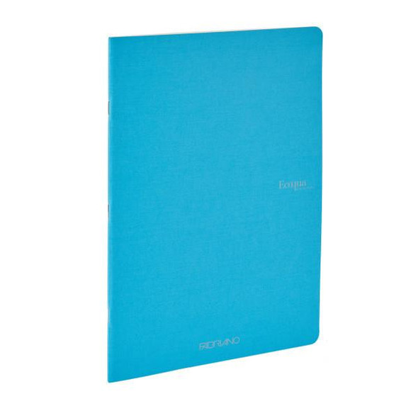 Fabriano EcoQua Notebook, 5.83" x 8.27", A5, Blank, 40 Sheets, Turquoise