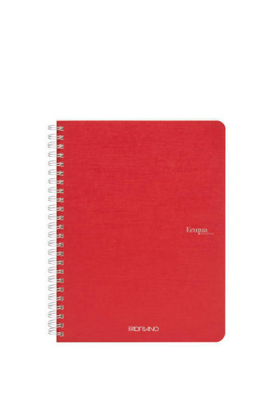 Fabriano EcoQua Spiral-Bound Notebook, 5.83" x 8.27", A5, Blank, 70 Sheets, Red